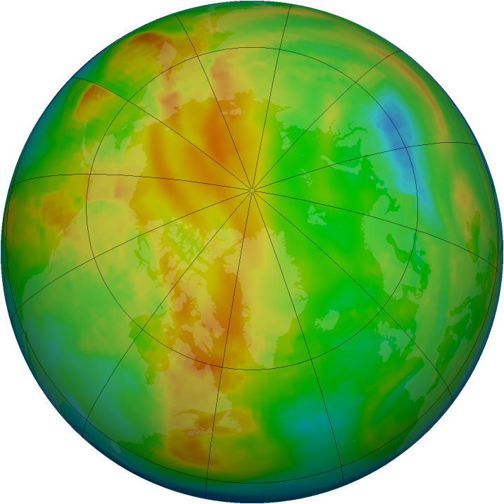 Arctic ozone map for 03 February 1992